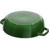 żeliwna Patelnia Do Duszenia Z Pokrywką 24 Cm, Zielony Staub
